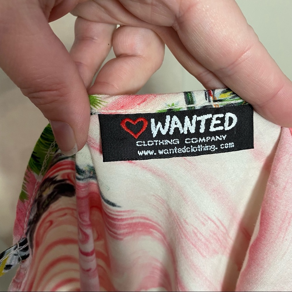 Y2K pink & green tropical print shift dress S/M - Picture 10 of 10